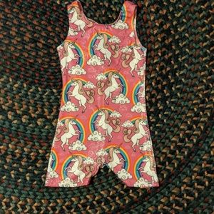 Girls toddler 4-5 gymnastics unicorn outfit